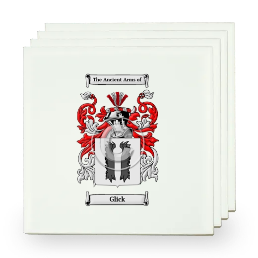 Glick Set of Four Small Tiles with Coat of Arms