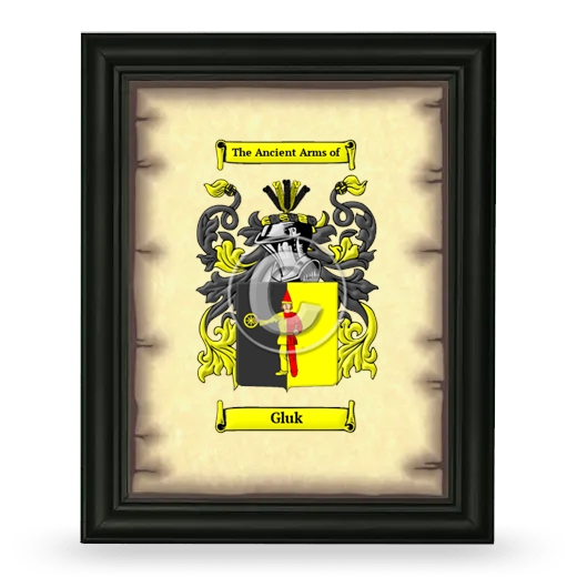 Gluk Coat of Arms Framed - Black