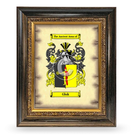 Gluk Coat of Arms Framed - Heirloom