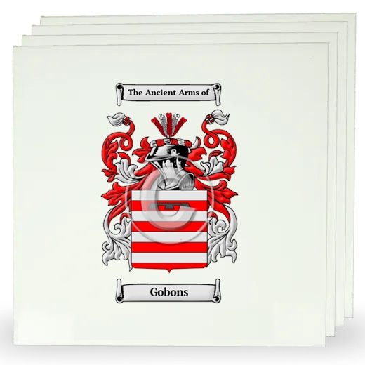 Gobons Set of Four Large Tiles with Coat of Arms