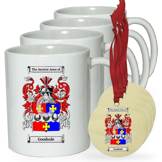 Goodsole Set of 4 Classic Mugs and Ornaments