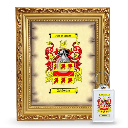 Goldwine Framed Coat of Arms and Keychain - Gold