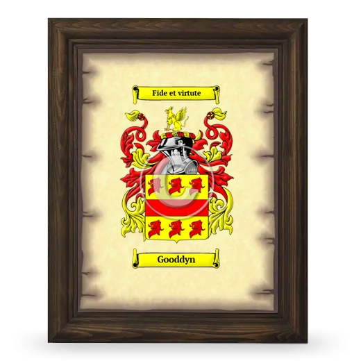 Gooddyn Coat of Arms Framed - Brown