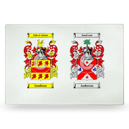 Double Coat of Arms Glass Cutting Board