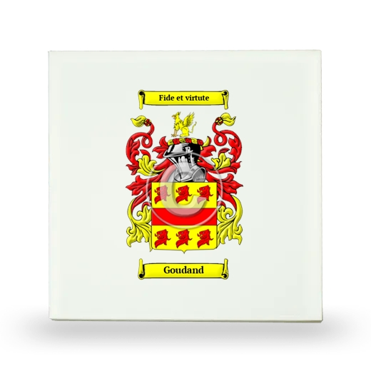 Goudand Small Ceramic Tile with Coat of Arms