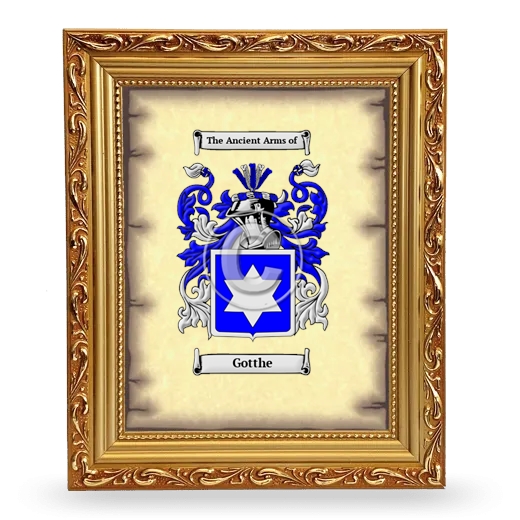 Gotthe Coat of Arms Framed - Gold