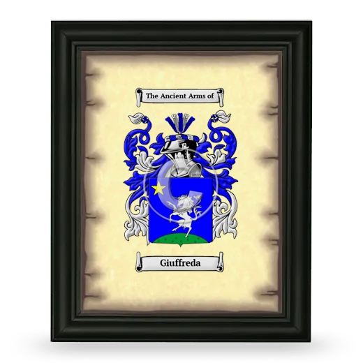 Giuffreda Coat of Arms Framed - Black