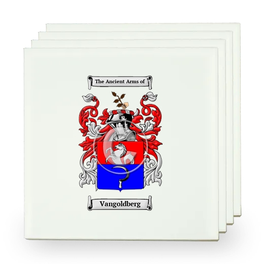 Vangoldberg Set of Four Small Tiles with Coat of Arms