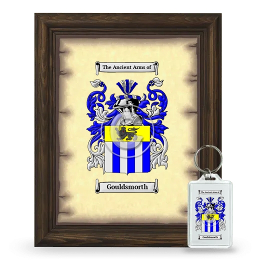 Gouldsmorth Framed Coat of Arms and Keychain - Brown