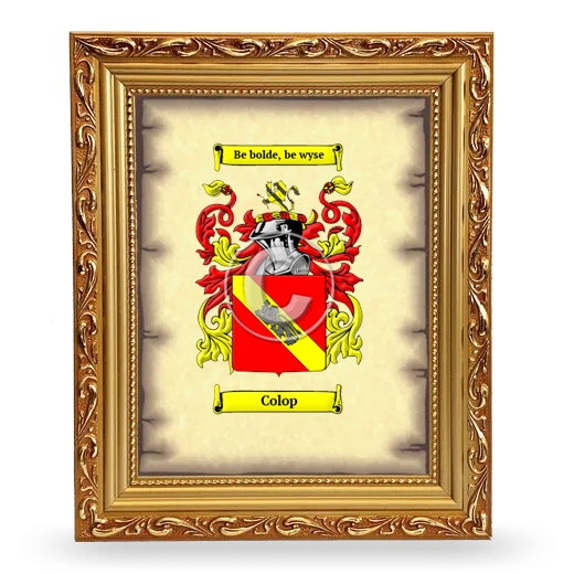 Colop Coat of Arms Framed - Gold