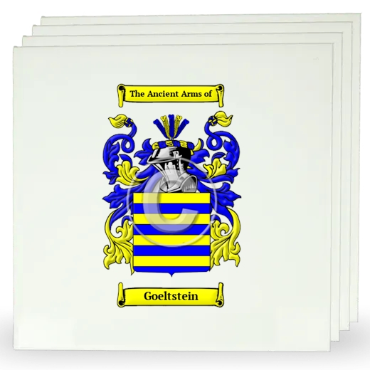 Goeltstein Set of Four Large Tiles with Coat of Arms