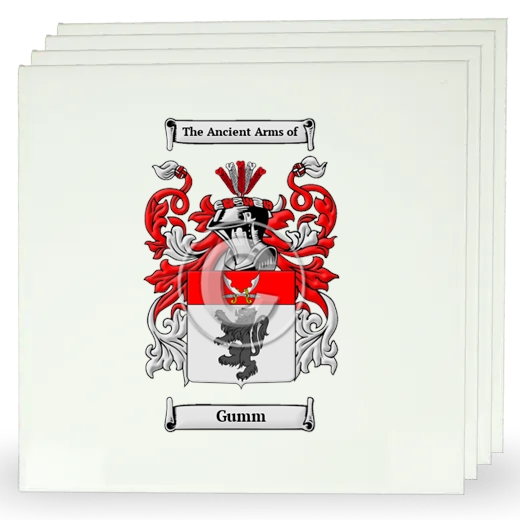 Gumm Set of Four Large Tiles with Coat of Arms