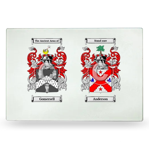 Double Coat of Arms Glass Cutting Board