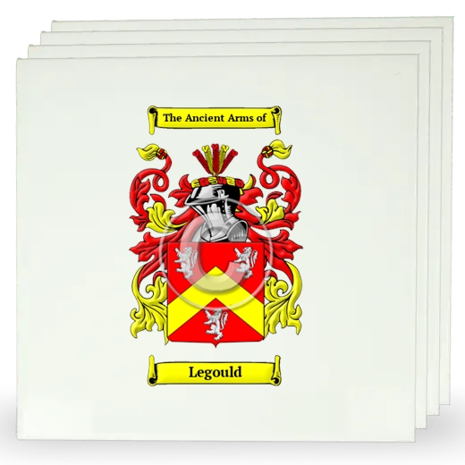 Legould Set of Four Large Tiles with Coat of Arms