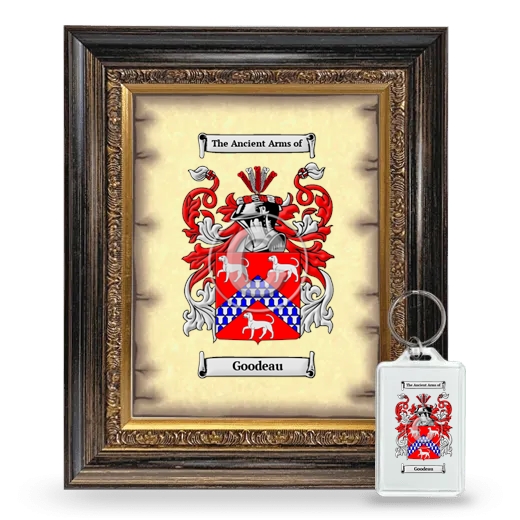 Goodeau Framed Coat of Arms and Keychain - Heirloom