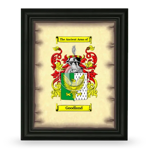 Goodland Coat of Arms Framed - Black