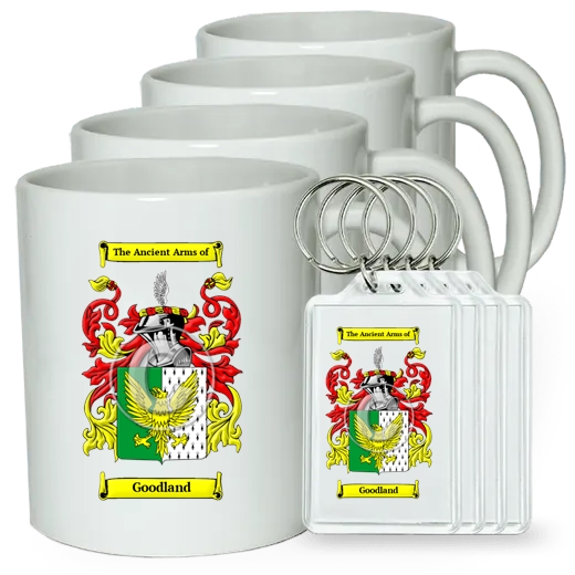 Goodland Set of 4 Coffee Mugs and Keychains