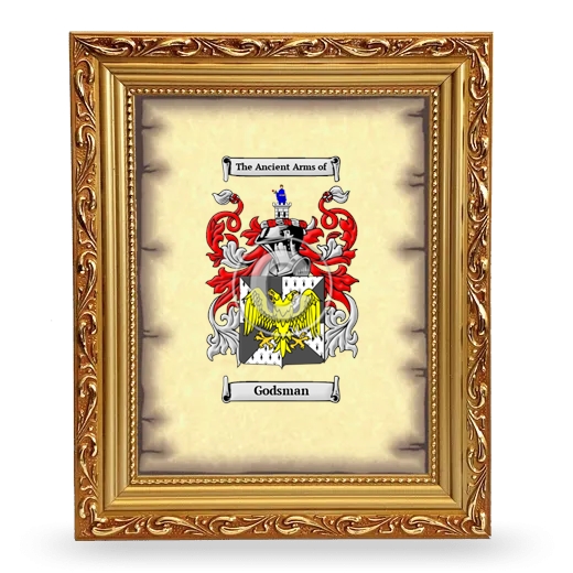 Godsman Coat of Arms Framed - Gold