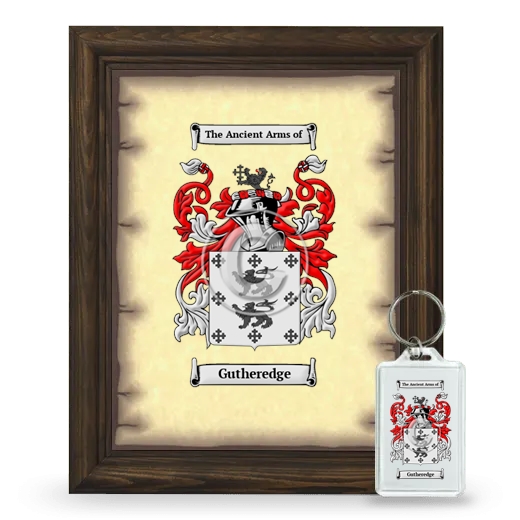 Gutheredge Framed Coat of Arms and Keychain - Brown