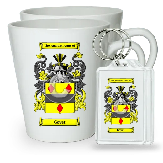 Goyet Pair of Latte Mugs and Pair of Keychains