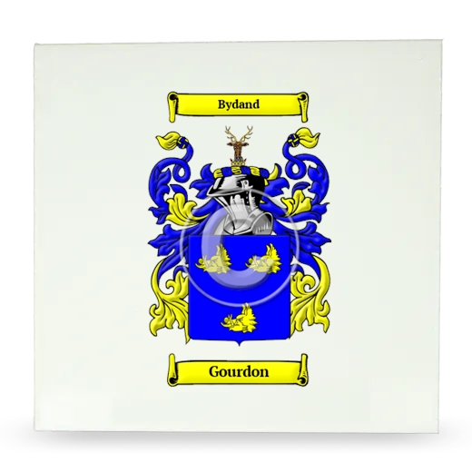 Gourdon Large Ceramic Tile with Coat of Arms