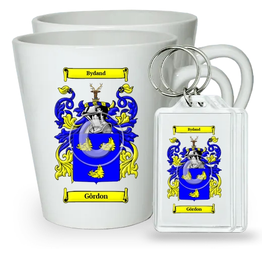 Gôrdon Pair of Latte Mugs and Pair of Keychains