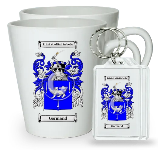 Gormand Pair of Latte Mugs and Pair of Keychains