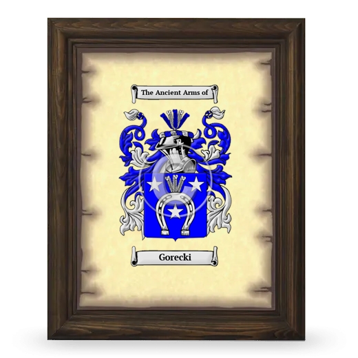 Gorecki Coat of Arms Framed - Brown