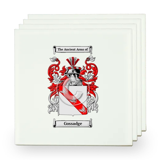 Gossadge Set of Four Small Tiles with Coat of Arms