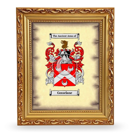 Gosselane Coat of Arms Framed - Gold