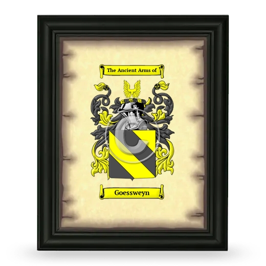 Goessweyn Coat of Arms Framed - Black