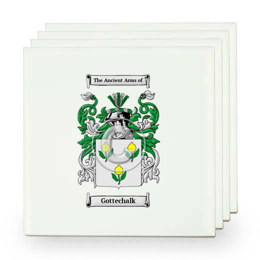 Gottechalk Set of Four Small Tiles with Coat of Arms