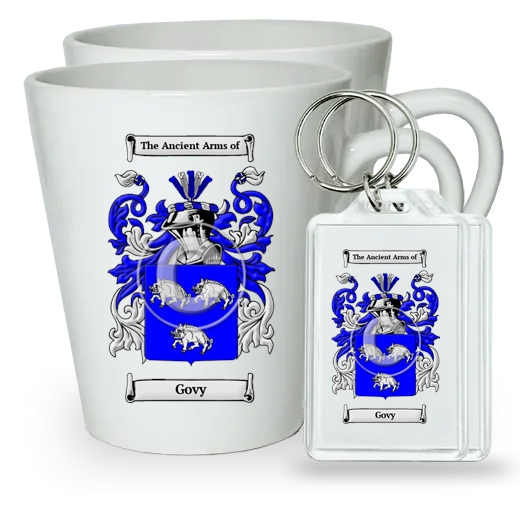 Govy Pair of Latte Mugs and Pair of Keychains