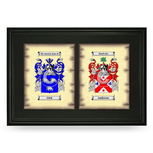 Double Coat of Arms Framed - Black