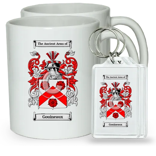 Gouineaux Pair of Coffee Mugs and Pair of Keychains