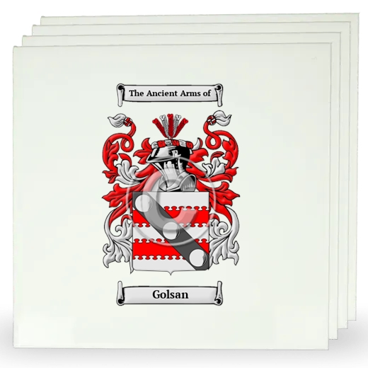 Golsan Set of Four Large Tiles with Coat of Arms