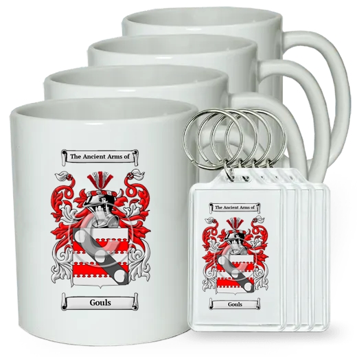 Gouls Set of 4 Coffee Mugs and Keychains