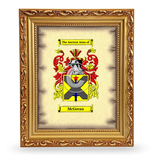 McGovan Coat of Arms Framed - Gold