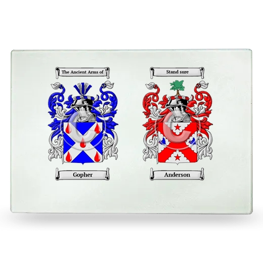 Double Coat of Arms Glass Cutting Board