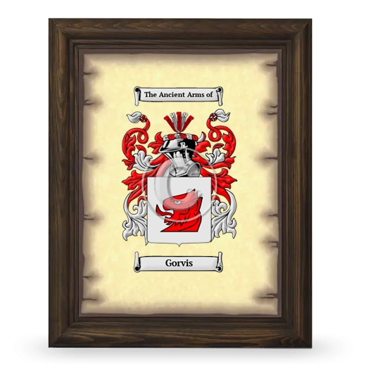 Gorvis Coat of Arms Framed - Brown