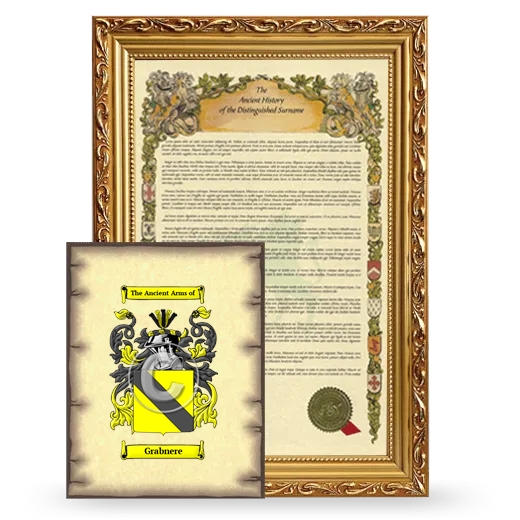 Grabnere Framed History and Coat of Arms Print - Gold
