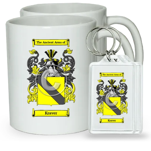 Kraver Pair of Coffee Mugs and Pair of Keychains