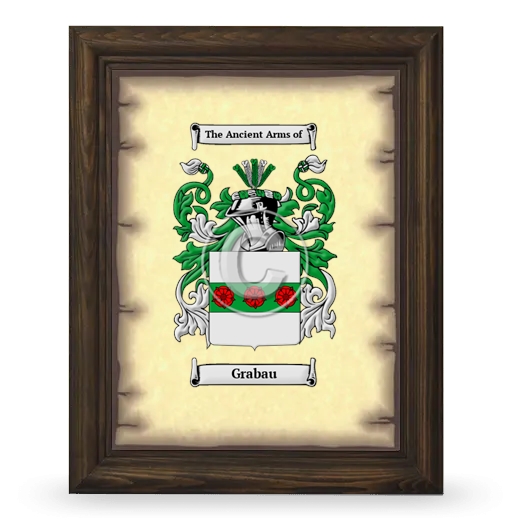 Grabau Coat of Arms Framed - Brown
