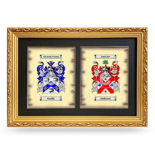 Double Coat of Arms Framed - Gold