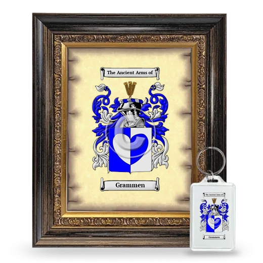 Grammen Framed Coat of Arms and Keychain - Heirloom