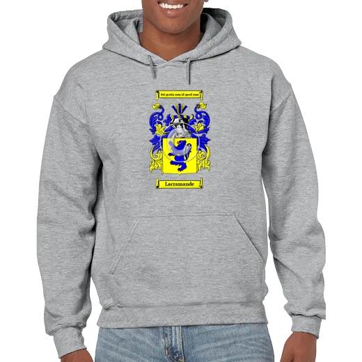 Lacramande Grey Unisex Coat of Arms Hooded Sweatshirt
