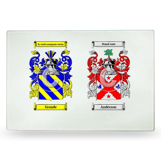 Double Coat of Arms Glass Cutting Board