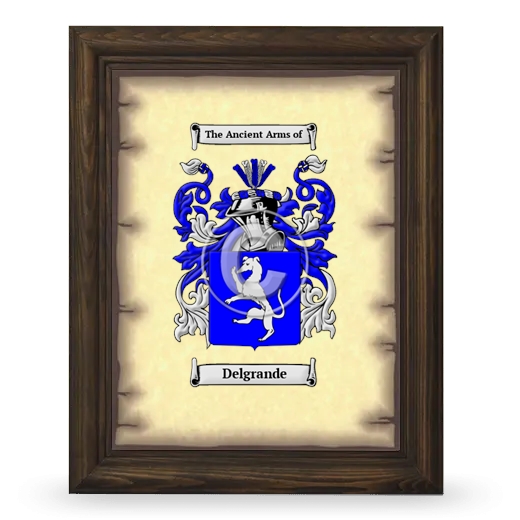 Delgrande Coat of Arms Framed - Brown