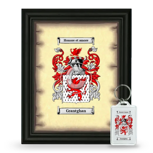 Grantghan Framed Coat of Arms and Keychain - Black