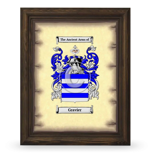 Gravier Coat of Arms Framed - Brown